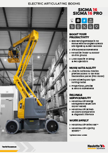 Haulotte Electric Articulating Boom Lift SIGMA 16 Brochure